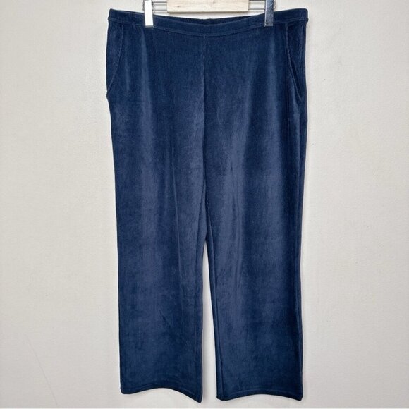 L.L.Bean Womens XL Petite Perfect Fit Knit Cords Straight-Leg Navy Color - Picture 1 of 14